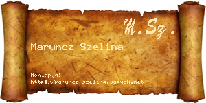 Maruncz Szelina névjegykártya